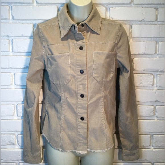 Y2K Tommy Hilfiger tan stretch corduroy jacket Juniors M - Picture 1 of 5